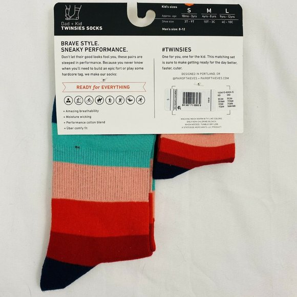 Pair of Thieves Dad and Kid Matching Striped Socks - Picture 3 of 7